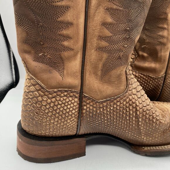 Dan Post Boots Mens 10 D KA Python Print Brown Leather Western Square Toe Cowboy main image 15
